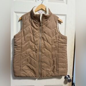 River & Rose Women Tan Puffer Vest Size L